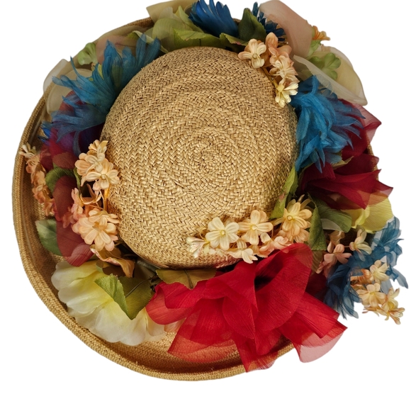 VTG 1960s CHRISTIAN DIOR Silk Flowers Floral‎ Hat Women\'s Chapeaux Paris-NY RARE main image 4
